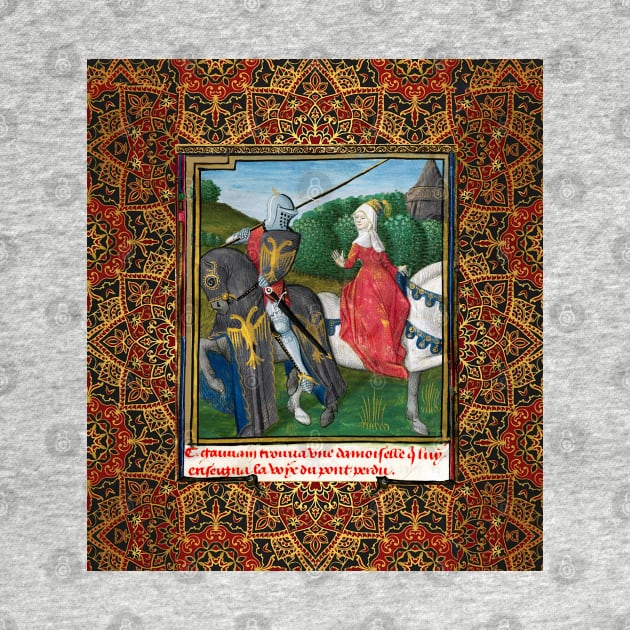 CYCLE LANCELOT- GRAIL,GAWAIN AND THE DAMSEL WITH THE GOLD BELT Arthurian Legends Medieval Miniature by BulganLumini